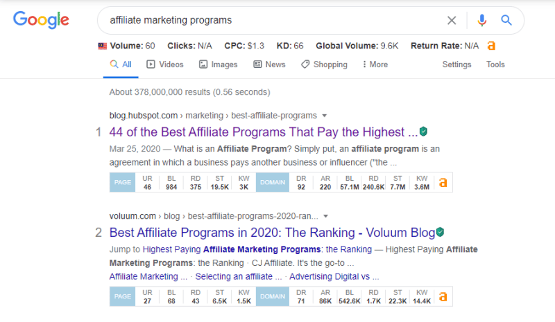 google search affiliate marketing program