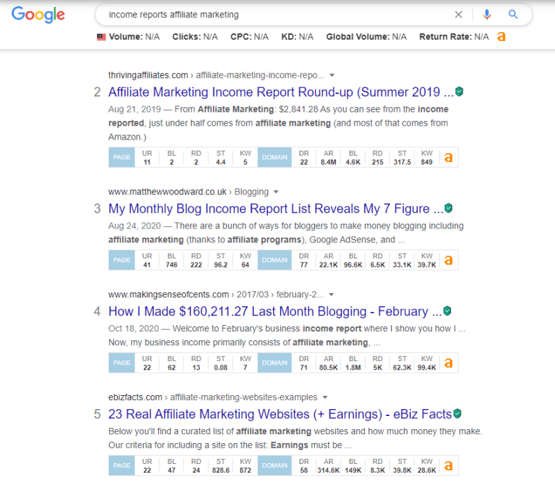 income report affiliate marketing google search