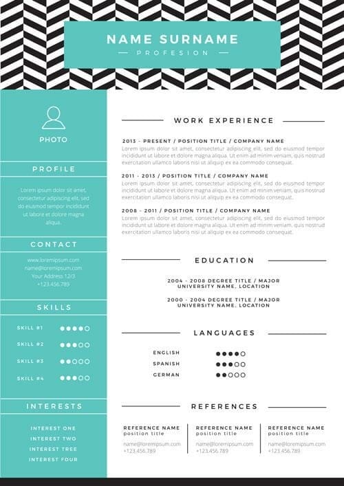 contoh template resume