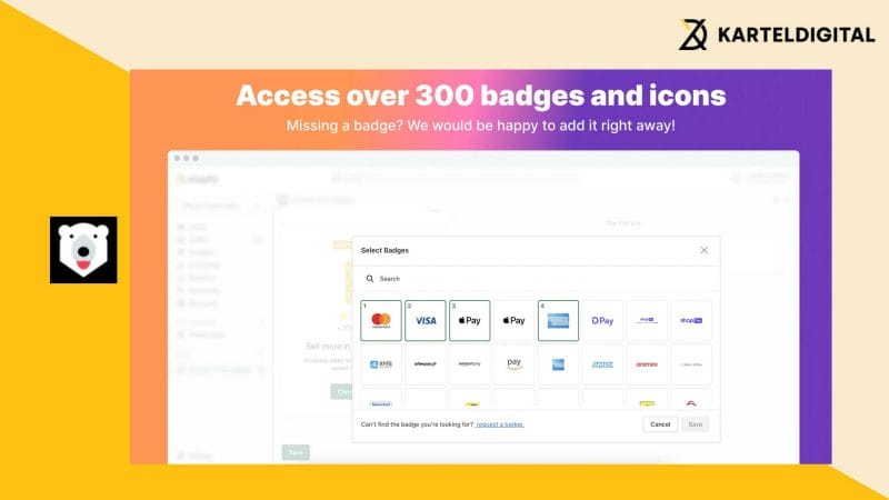 Apps Shopify Terbaik untuk Anda Guna 17 Trust Badges Bear Highlight secure checkout payments. Add trust badges