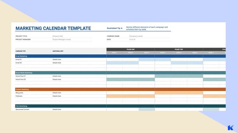 Cara Buat Kalendar Pemasaran Bisnes e Commerce template
