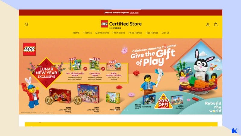 Design Store E commerce Yang Mantap Box of bricks lego main page