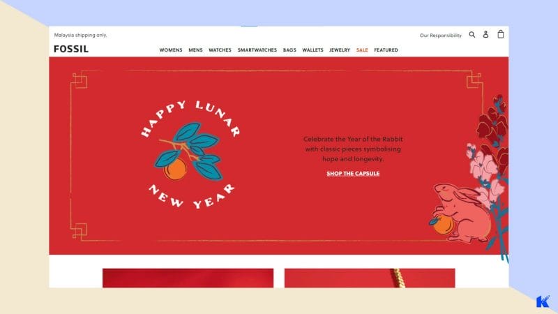 Design Store E commerce Yang Mantap Fossil main page