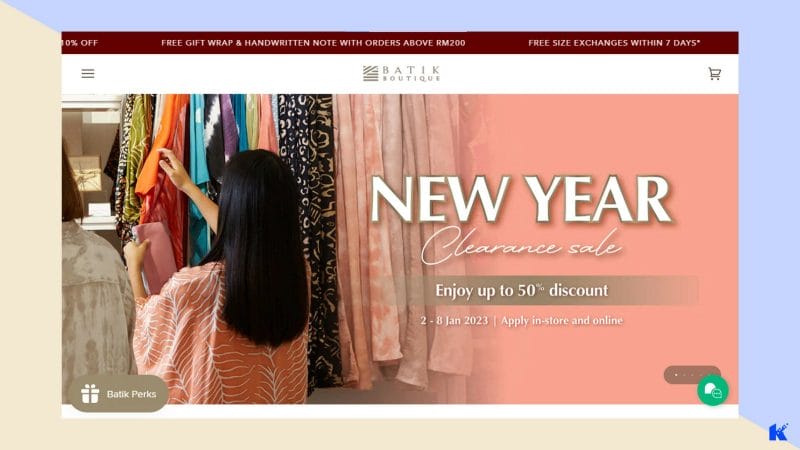 Design Store E commerce Yang Mantap batik boutique main page